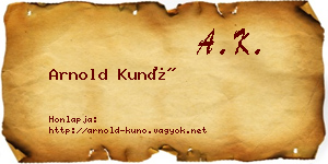 Arnold Kunó névjegykártya